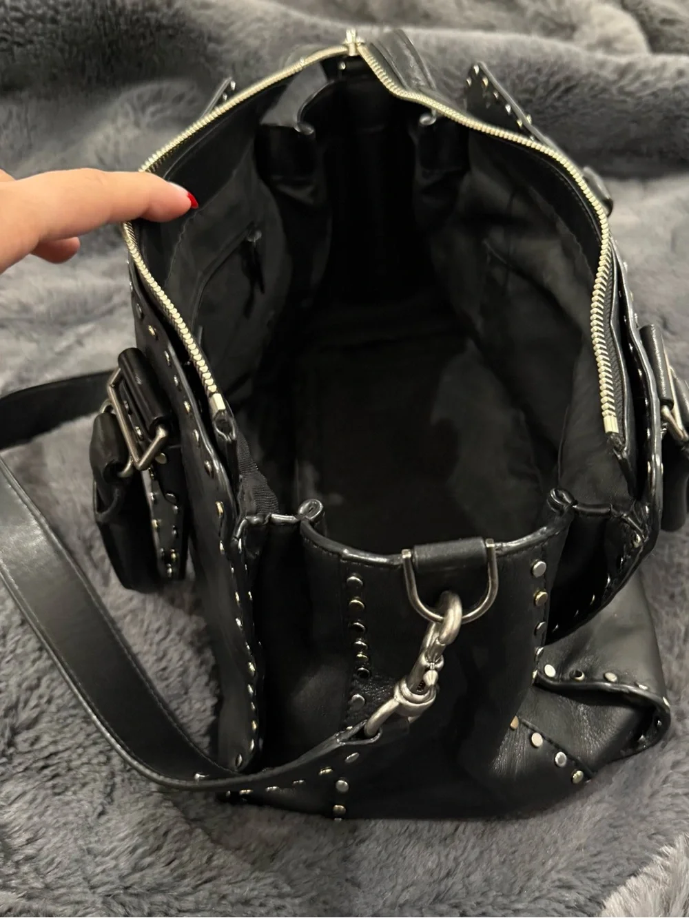 Rebecca Minkoff Studded Leather Satchel Handbag - Unbranded - Picture 8 of 11